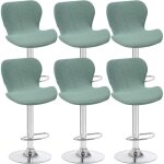 Lot de 6 housses de tabouret pivotant incurves vert clair, 40 x 30 x 30 cm, housses de chaise de bar ...