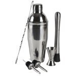 Lot de 6 kits � cocktail de qualit� sup�rieure, un shaker � cocktail de 750 ml, un double verre doseur, ...