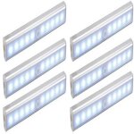Lot de 6 lampes 10 led, sans fil, rechargeable par usb, aimant�, d�tecteur de mouvement, 2 modes d?�clairage, ...