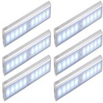Lot de 6 lampes 10 led, sans fil, rechargeable par usb, aimant, dtecteur de mouvement, portable. lumire ...