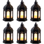 Lot de 6 lampes � p�trole led r�tro ? lampes de table vintage, lumi�re chaude, s�res et �conomes en �nergie, ...