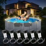 Lot de 6 lampes solaires pour piscine hors sol, accessoires de piscine pour dcoration de piscine, lumires ...