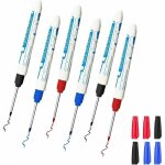 Lot de 6 marqueurs de trous de per�age ? crayons de menuisier ? crayon marqueur � pointe extra longue ...