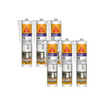 Sika - lot de 6 mastics silicone seal 110 menuiserie & vitrage - blanc pvc - 300ml Sika - lot de 6 mastics silicone seal 110 menuiserie & vitrage - blanc pvc - 300ml