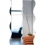 Lot de 6 miroir autocollant mural argent� miroir murale adhesif forme en vagues 3d d�coration muraux ...