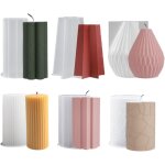 Lot de 6 moules � bougie 3d diy - moule en silicone pour no�l et savon