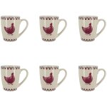 Lot de 6 mugs en gr�s 38cl, gallina