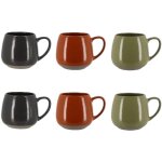 Lot de 6 mugs en gr�s 40cl, terra