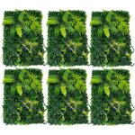 Lot de 6 murs de plantes, 60 x 40 cm, plantes artificielles, feuilles de persan, feuilles de patate douce, ...
