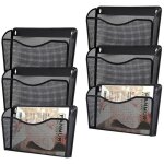 Lot de 6 organiseurs de dossiers suspendus en maille � une seule poche, porte - revues vertical, panier ...