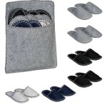 Lot de 6 paires de pantoufles pour les invits, semelle antidrapante, en feutre, pochette, multicolore ...