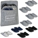 Lot de 6 paires de pantoufles pour les invits, semelle antidrapante, feutre robuste, pochette, multicolore ...