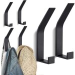 Lot de 6 pat�res murales noires � percer et visser, invisibles, pat�res modernes, porte - manteaux mural ...