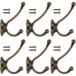 Lot de 6 patres murales vintage en mtal pour porte - manteau, crochets rtro pour armoire, salle de ...