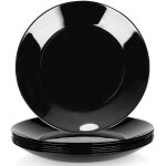 Lot de 6 petites assiettes � dessert noires pour g�teaux