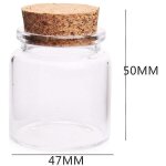 Lot de 6 petites bouteilles en verre de 50 ml (47 mm x 50 mm) avec bouchon en li�ge, petits pots de rangement ...