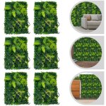 Lot de 6 pi�ces, 60 � 40 cm, mur v�g�tal artificiel, v�g�tation artificielle, v�g�talisation murale, ...