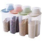 Lot de 6 pi�ces bo�tes de conservation alimentaire en plastique transparent rangement de c�r�ales 2, ...