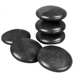 Lot de 6 pierres chaudes pour massage en basalte naturel poli - ronde - m - vivezen Lot de 6 pierres chaudes pour massage en basalte naturel poli - ronde - m - vivezen