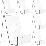 Lot de 6 pr�sentoirs en acrylique transparent pour livres, albums, cd, magazines, cartes postales, photos, ...