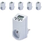 Lot de 6 programmateurs digitaux avec prise fr - 140 programmes - 2000w - blanc - chacon