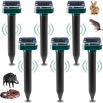 Lot de 6 r�pulsifs solaires pour souris, r�pulsifs anti - serpents d'ext�rieur, r�pulsifs ultrasoniques ...