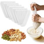Lot de 6 sacs � lait de noix r�utilisables en nylon pour lait d'amande, lait de noisette, fromage maison, ...