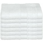 Lot de 6 serviettes de toilette en coton blanc tissu éponge 30 x 50 cm atmosphera Lot de 6 serviettes de toilette en coton blanc tissu éponge 30 x 50 cm atmosphera