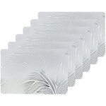 Lot de 6 sets de table motif feuillage avec encre m�tallique eden