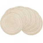 Lot de 6 sets de table ronds de 15 pouces, tress�s boh�mes, en vrac, en coton, r�sistants � la chaleur, ...