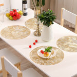 Lot de 6 sets de table ronds dorés, napperons en pvc doré, napperons creux, napperons en vinyle pressé, ... Lot de 6 sets de table ronds dorés, napperons en pvc doré, napperons creux, napperons en vinyle pressé, ...