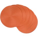 Lot de 6 sets de table ronds tiss�s, orange