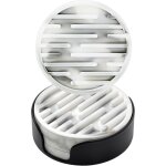 Lot de 6 sous - verres en silicone de 10 cm de diam�tre (blanc) avec supports, sous - verres ronds antid�rapan ...