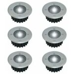 Lot de 6 spots led solaires encastrables au sol - diam�tre : 85 mm - ronds - ext�rieur r�sistant au pi�tement ...