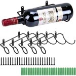 Lot de 6 supports muraux en fer pour bouteilles de vin, ouverture � gauche