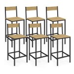 Idmarket - lot de 6 tabourets de bar detroit avec dossier chaise de cuisine design industriel