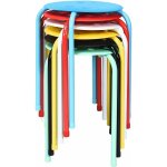 Lot de 6 tabourets empilables lgers sans dossier avec cadre en mtal / sige en plastique, tabourets ...