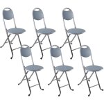 7house - lot 6 tabourets pliants avec dossier 32x36x73. 5cm 7house - lot 6 tabourets pliants avec dossier 32x36x73. 5cm
