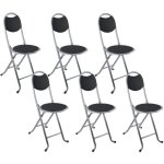7house - lot 6 tabourets pliants avec dossier 32x36x73. 5cm