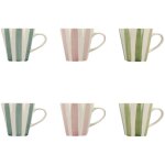 Lot de 6 tasses en gr�s 20cl, arlequin