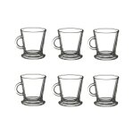Lot de 6 tasses en verre - transparents contenance 18 cl entirement en verre - livraison gratuite