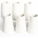Lot de 6 vases blancs en c�ramique pour la d�coration de la maison, vases modernes en c�ramique blanche ...