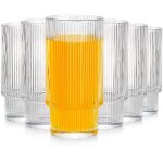 Lot de 6 verres � eau rainur�s de 320 ml