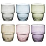 Secret de gourmet - lot de 6 verres  eau 'rodrig'eau' 28cl multicolore