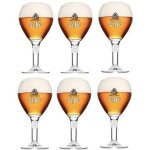 Lot de 6 verres leffe - 33 cl - calices officiels + 6 sous - verres