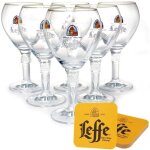 Lot de 6 verres leffe - 33 cl - avec sous - verres - verres officiels