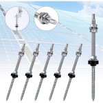 Lot de 6 vis de fixation panneau solaire, m10 x 200 mm vis d'assemblage double filetage, boulon de rglables ...