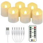 Lot d 6pcs bougies chauffe plat led rechargeables, fausse bougie � led flamme vacillante avec t�l�commande ...
