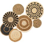 Lot de 7 panier mural bohème à la main decoration murale en rotin osier pour chambre à coucher salle ... Lot de 7 panier mural bohème à la main decoration murale en rotin osier pour chambre à coucher salle ...