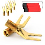 Lot de 8 4, 5 mm vis en cuivre pur plaqu� or pour haut - parleur, cosse de c�ble, fourche, cosses de ...